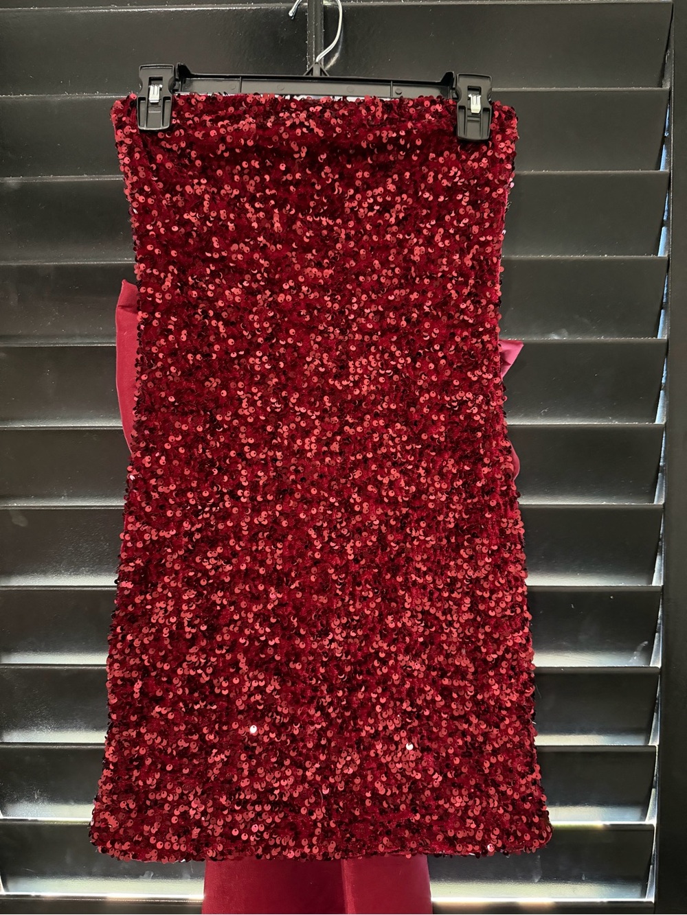Strapless Red Sequin Mini Dress